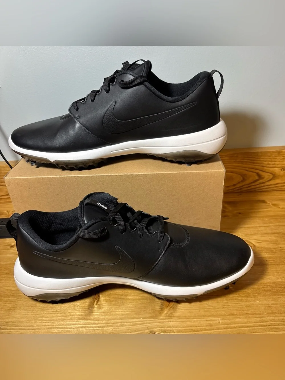 Nike Roshe G Tour Mens Golf Shoes Black Leather Waterproof AR5580-001 Size 12